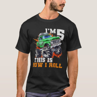 Camiseta Carro-cisterna Monstro de 5 anos, 5, Aniversário,