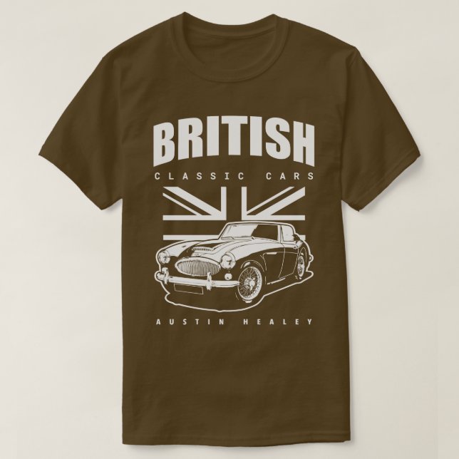 Camiseta Carro Clássico Britânico Austin Healey Long Sleeve (Frente do Design)