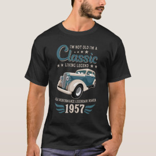 Camiseta Carro Clássico De Aniversário Vintage 1957 Para Na