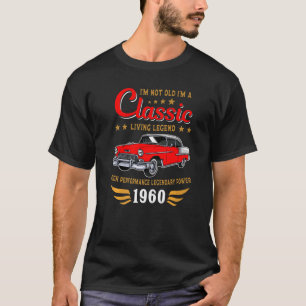 Camiseta Carro Clássico De Aniversário Vintage 1960 Para Na