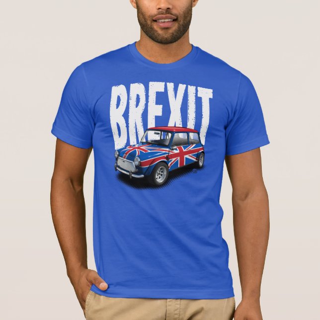 Camiseta Carro clássico de Brexit mini no t-shirt azul (Frente)