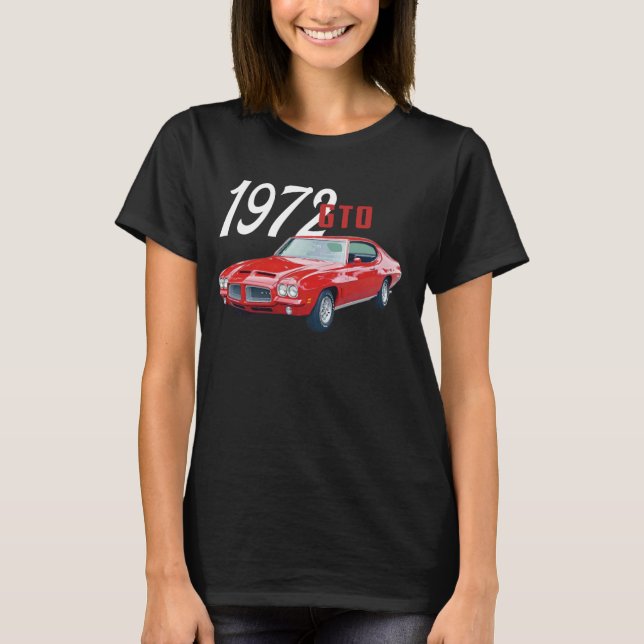 Camiseta Carro Clássico GTO 1972 72 Carro Vermelho (Frente)