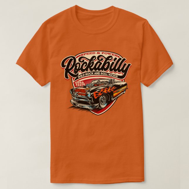 Camiseta Carro Clássico Hot Rod Estilo Rockabilly (Frente do Design)