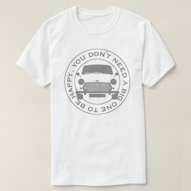 Camiseta Carro Clássico Mini original linha de etiqueta dos (Frente do Design)
