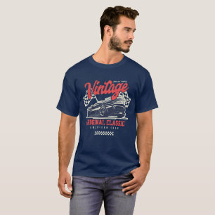 Camiseta Carro Clássico Vintage Tipografia Automotiva Retro