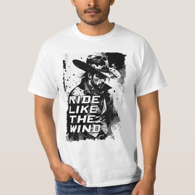 Camiseta Carro Como O Vento Enrugado Vinha Selvagem Oeste (Frente)