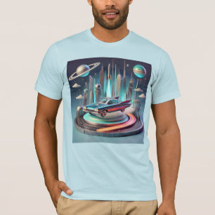 Camiseta Carro Coupe de Grandes Aleta Futurístico Atômico