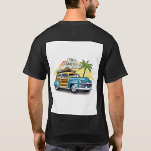 Camiseta Carro Cruiser de Praia Vintage – Ilustração de Via