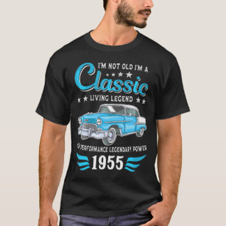 Camiseta Carro De Aniversário De 1955 Para O Nascer De Lege