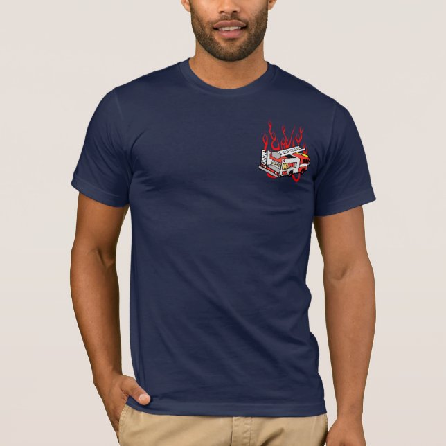 Camiseta Carro de bombeiros vermelho (Frente)