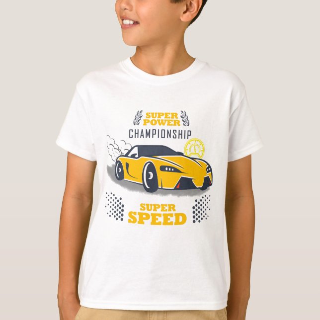Camiseta Carro de Corrida Amarelo (Frente)