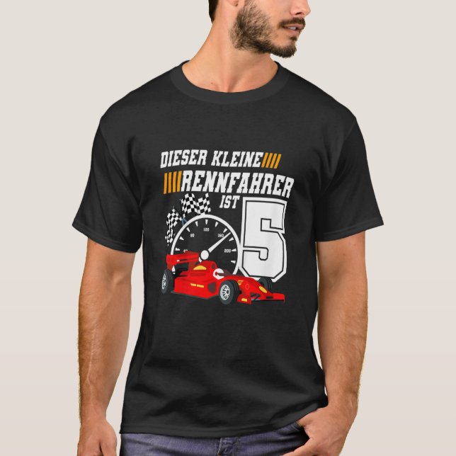 Camiseta Carro De Corrida De Aniversário Para Crianças, 5,  (Frente)