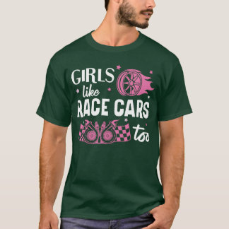 Camiseta Carro de Corrida de Arrasta Garota Garotas retrô
