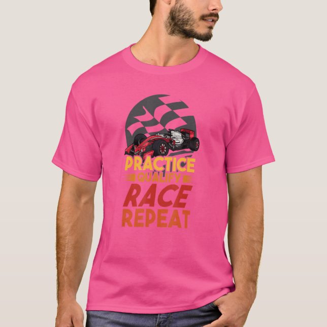 Camiseta Carro de corrida de fórmula de roda aberta Prática (Frente)