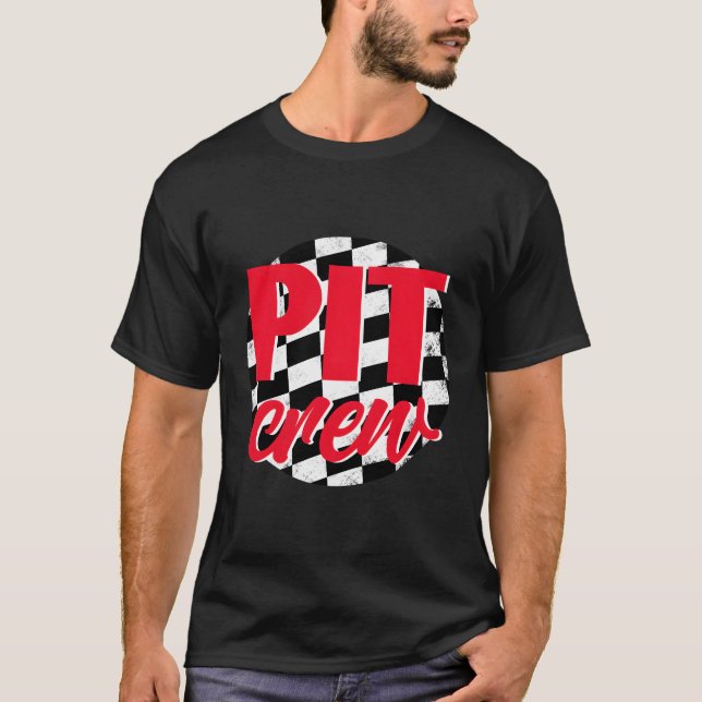 Camiseta Carro De Corrida De Pit Crew (Frente)