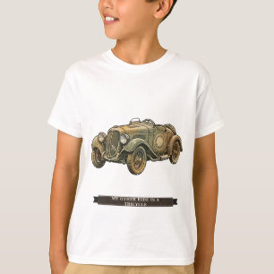 Camiseta Carro de Corrida Divertido para Crianças