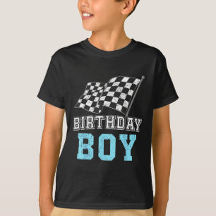 Camiseta Carro de Corrida do Menino de Aniversário Piloto d