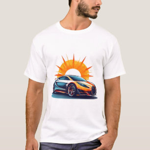 Camiseta Carro de Corrida Esbelto Explosão de Energia Artís