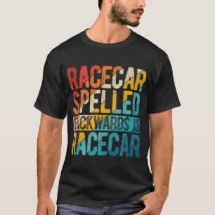 Camiseta Carro de corrida masculino escrito ao contrário é