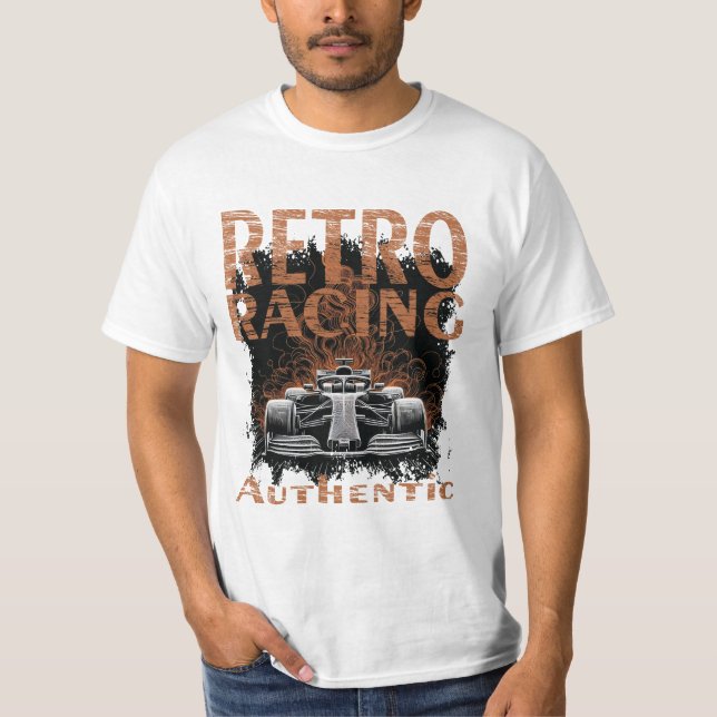 Camiseta Carro de corrida retrô autêntico (Frente)