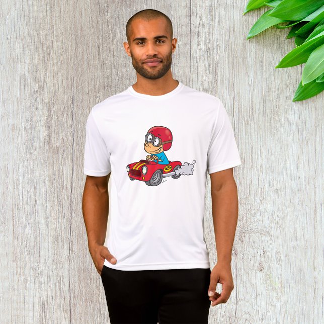 Camiseta Carro de Corrida Vermelha guiando (Criador carregado)