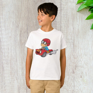 Camiseta Carro de Corrida Vermelha guiando