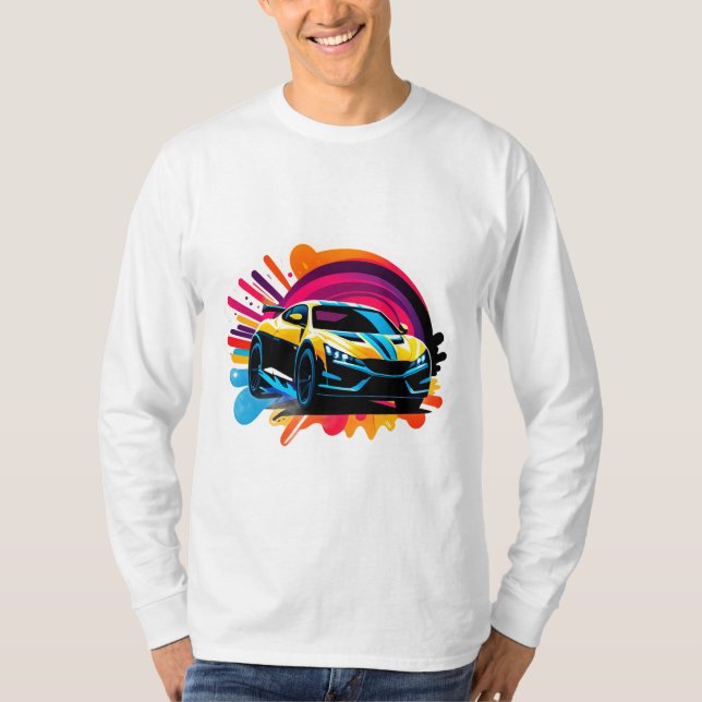 Camiseta Carro de Corrida Vibrante (Frente)