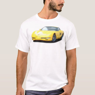 Camiseta Carro de corridas amarelo de Corveta Z06