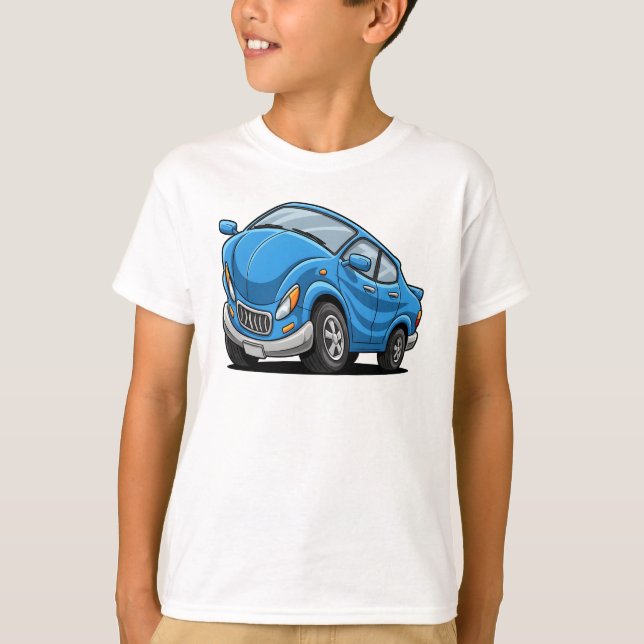 Camiseta Carro de Desenho Azul (Frente)