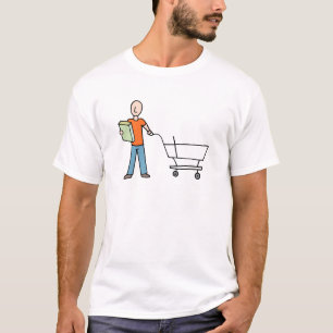 Camiseta Carro de empacotamento do mantimento da etiqueta