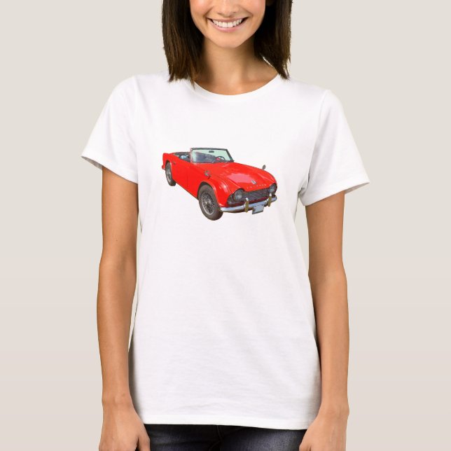 Camiseta Carro de esportes convertível vermelho de Triumph (Frente)
