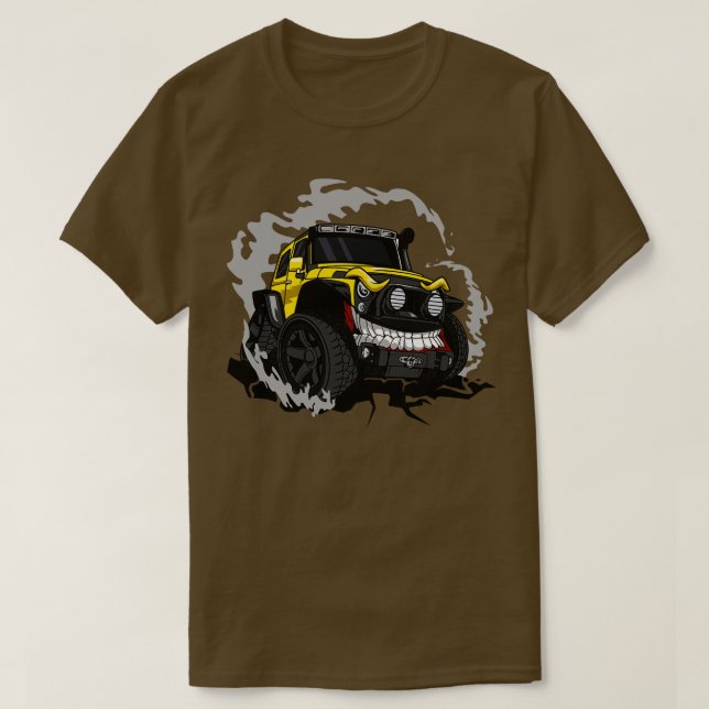 Camiseta Carro de monstro amarelo (Frente do Design)