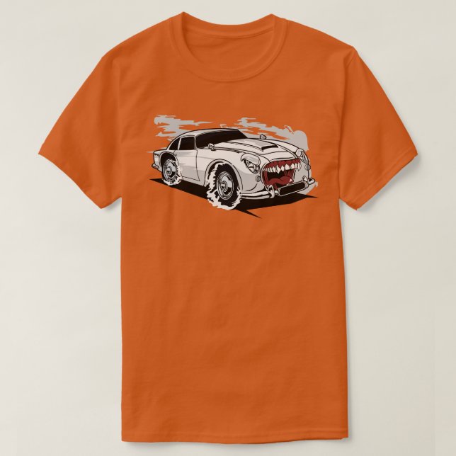 CAMISETA CARRO DE MONSTRO RETRO BRANCO (Frente do Design)