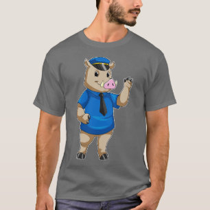 Camiseta Carro de polícia com chapéu de polícia