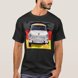 Camiseta Carro de Trabant e bandeira alemão, muro de Berli