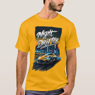 Camiseta Carro desportivo amarelo à noite em Neo grafite