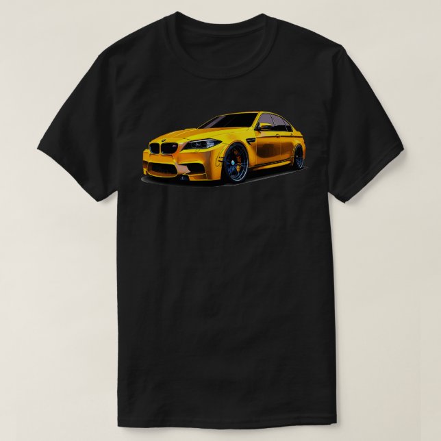 Camiseta Carro desportivo amarelo-bmw (Frente do Design)