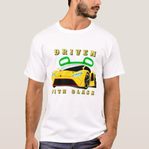 Camiseta Carro Desportivo Amarelo Futuro Com Elementos Neon