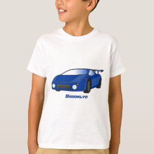 Camiseta Carro desportivo azul com ilustração de airfoil