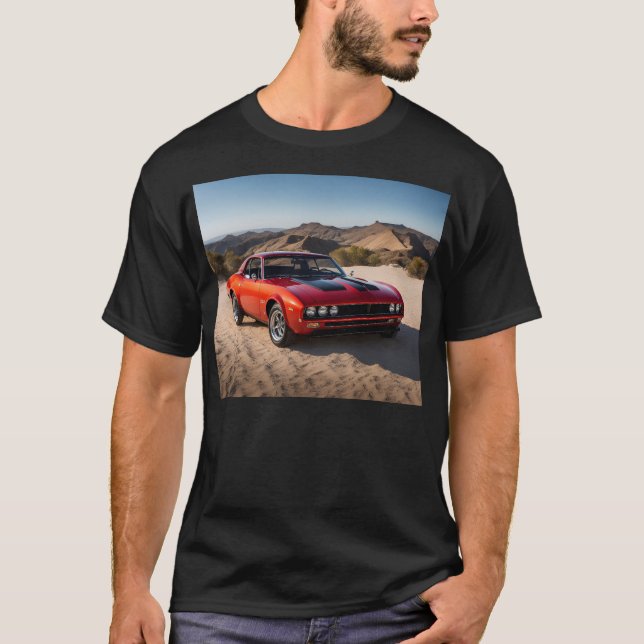 Camiseta carro desportivo no deserto (Frente)