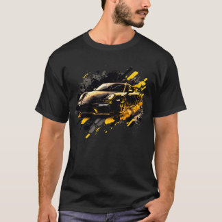 Camiseta Carro desportivo preto e amarelo