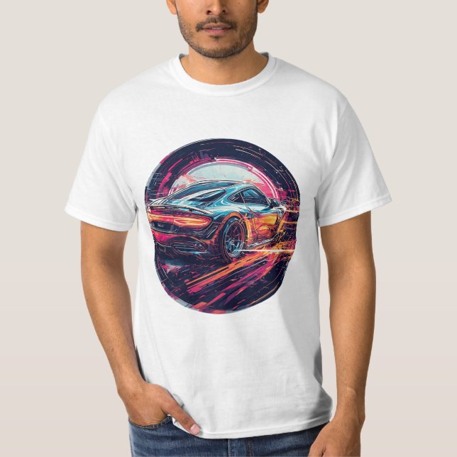 Camiseta Carro Desportivo Vermelho no Túnel Artístico Surre (Frente)
