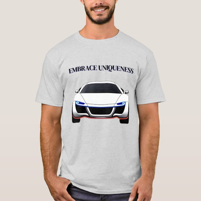 Camiseta Carro desportivo vibrante com brilho neon (Frente)