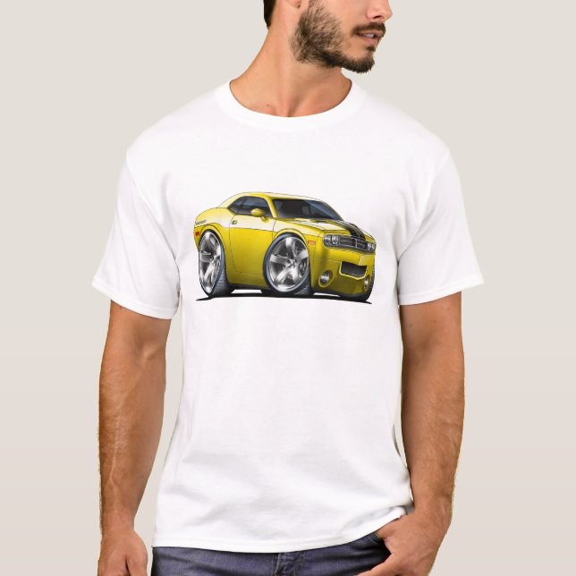 Camiseta Carro do amarelo do desafiador de Dodge (Frente)