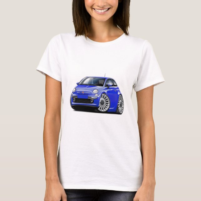 Camiseta Carro do azul de Fiat 500 (Frente)
