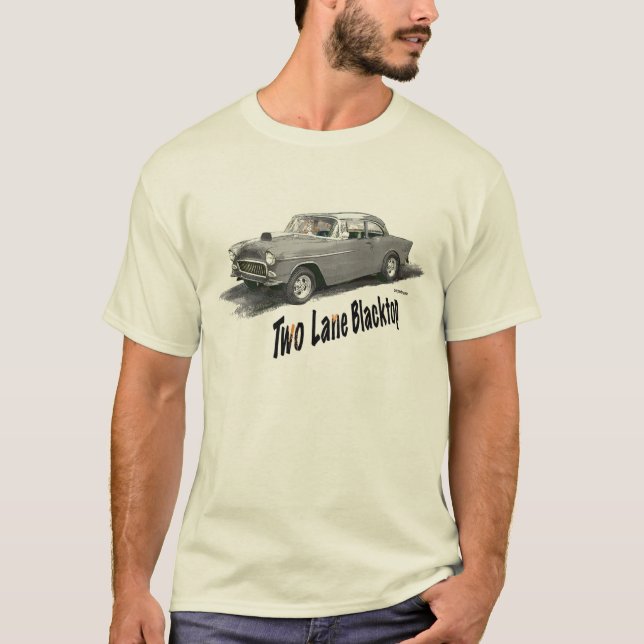 Camiseta Carro do filme do BLACKTOP de DUAS PISTAS (Frente)