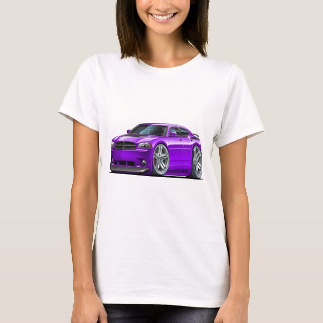 Camiseta Carro do roxo de Daytona do carregador de Dodge (Frente)