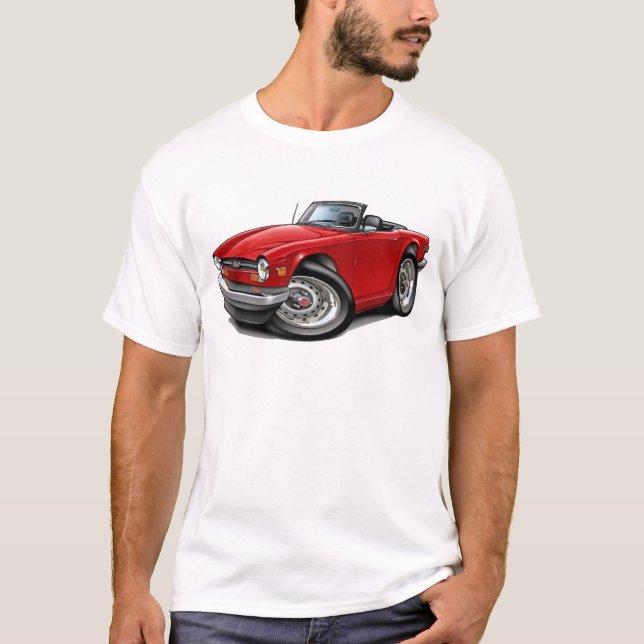 Camiseta Carro do vermelho de Triumph TR6 (Frente)