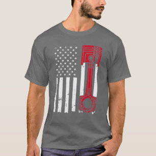 Camiseta Carro Entusiasta Americana Flag Pistola Muscle Car