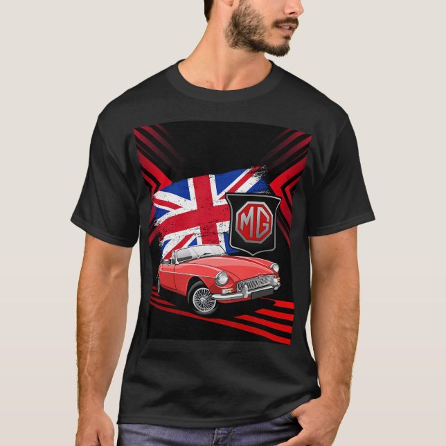 Camiseta Carro Esportivo Clássico Britânico - MG MGB Conver (Frente)